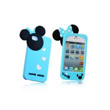 Силиконов калъф / гръб / ТПУ 3D за Apple iPhone 4 4S - Minnie Mouse / син