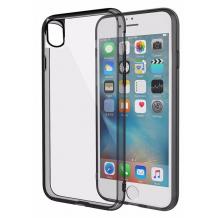 Луксозен гръб ROCK Pure Series за Apple iPhone X - прозрачен / черен кант