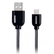 USB кабел REMAX за Apple iPhone 5 / iPhone 5S / iPhone 6 / iPhone 6S / iPhone 6S Plus / iPhone 6 plus / iPod Touch 5 / iPhone 5C / iPod Nano 7 - черен / плетен