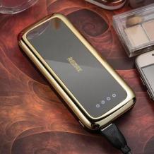 Огледална универсална външна батерия / Universal Power Bank / Micro USB Data Cable 5500mAh - златна