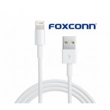 Оригинален USB кабел FOXCONN / USB Charging Cable за Apple iPhone 5 / iPhone 5S / iPhone 6 / iPhone 6 Plus / iPhone 7 / iPhone 8 / iPhone 7 Plus / iPhone 8 Plus - бял