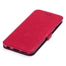 Кожен калъф Flip тефтер Flexi със стойка за Xiaomi Redmi 9 - червен