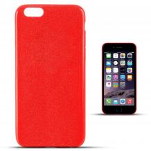 Ултра тънък силиконов калъф / гръб / TPU Ultra Thin Candy Case за Apple iPhone 7 - червен / брокат