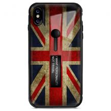 Луксозен гръб с подвижен пръстен/държач за Apple iPhone 6 / iPhone 6S - Retro British Flag