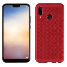 Луксозен твърд гръб за Huawei Honor 8X - червен / Grid