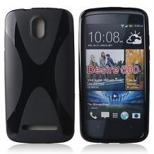 Силиконов калъф / гръб / ТПУ X Line за HTC Desire 500 - черен