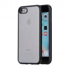 Луксозен твърд гръб Rock Pure Series Ultra Thin Case за Apple iPhone 7 - прозрачен / черен кант