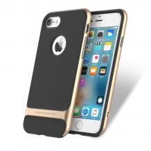 Луксозен калъф ROCK CASE за Apple iPhone 7 - черен със златист кант