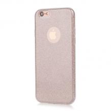 Луксозен силиконов калъф / гръб / TPU G-CASE за Apple iPhone 6 / iPhone 6S - Rose Gold / брокат