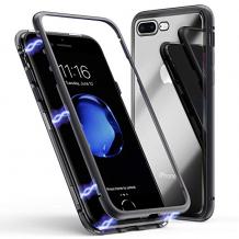 Магнитен калъф Bumper Case 360° FULL за Apple iPhone 7 / iPhone 8 - прозрачен / черна рамка