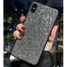 Луксозен силиконов гръб с камъни за Samsung Galaxy Note 10 Plus N975 - сребрист