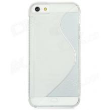 Силиконов калъф / гръб / TPU S-Line за Apple iPhone 4 / 4S - прозрачен / бял