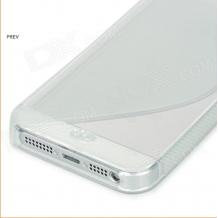 Силиконов калъф / гръб / TPU S-Line за Apple iPhone 4 / 4S - прозрачен / бял