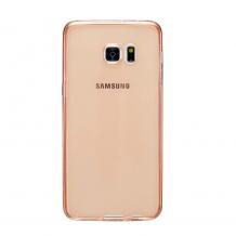 Силиконов калъф / гръб / TPU 360° за Samsung Galaxy S6 Edge G925 - розов / 2 части / лице и гръб