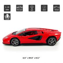 Метална кола с отварящи се врати капаци светлини и звуци Lamborghini Countach 2021 1:24