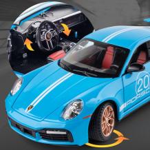 Метална кола с отварящи се врати капаци светлини и звуци Porsche 911 Turbo S GT3 1:24