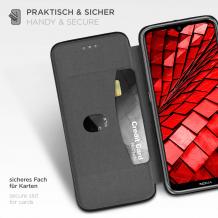 Луксозен кожен калъф Flip тефтер със стойка OPEN за Samsung Galaxy A26 5G - златист