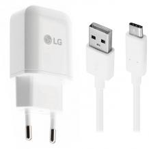 Оригинално зарядно устройство 100-240V + Micro USB кабел 5.0V-1.8A за LG - бял
