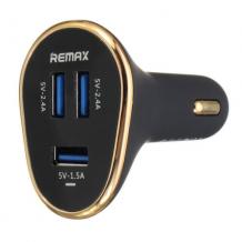 Универсално зарядно устройство REMAX с 3 USB порта 5V / 6.3A за Samsung, Xiaomi, Lenovo, Apple, LG, HTC, Sony, Nokia, Huawei, ZTE, BlackBerry и др. - черно
