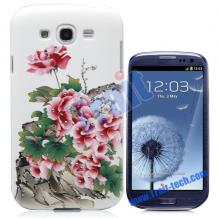 Луксозен предпазен капак / твърд гръб / с камъни за Samsung Galaxy S3 I9300 / SIII I9300 - червени рози