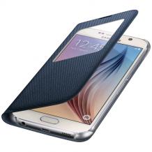 Оригинален калъф Flip Cover S-View / EF-CG920BBE за Samsung Galaxy S6 G920 - син 