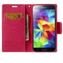 Кожен калъф Flip тефтер Mercury GOOSPERY Fancy Diary със стойка за Samsung Galaxy S5 Mini G800 - жълто и червено