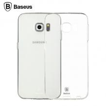 Луксозен ултра тънък силиконов калъф / гръб / Super Soft TPU ultra Thin Baseus Air Case за Samsung Galaxy S6 Edge+ G928 / S6 Edge Plus - прозрачен