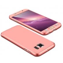 Луксозен твърд гръб GKK 3in1 360° Full Cover за Samsung Galaxy S7 Edge G935 - Rose Gold / лице и гръб
