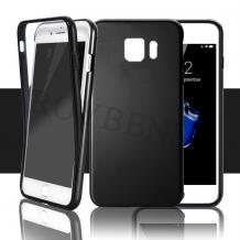 Tвърд гръб 360° със силиконова част за Samsung Galaxy A5 2017 A520 - прозрачно и черно / черен кант / лице и гръб