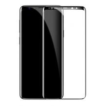 3D full cover Tempered Glass Screen Protector Baseus за Samsung Galaxy S9 G960 / Извит стъклен скрийн протектор Baseus за Samsung Galaxy S9 G960 - черен