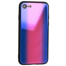 Луксозен стъклен твърд гръб Vennus за Huawei Y5 2018 - преливащ / синьо и розово
