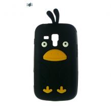 Силиконов гръб / калъф / TPU 3D за Samsung Galaxy S Duos S7562 - Angry Bird / черен
