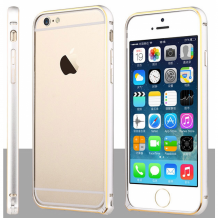 Метален бъмпер / Bumper за Apple iPhone 6 Plus / iPhone 6S Plus - сив със златно