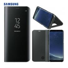 Луксозен калъф Clear View Cover с твърд гръб за Samsung Galaxy S6 Edge G925 - черен