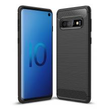 Силиконов калъф / гръб / TPU за Samsung Galaxy S10 - черен / carbon