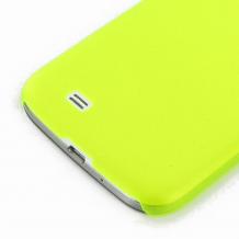 Ултра тънък силиконов калъф / гръб / TPU за Samsung Galaxy S4 Mini I9190 / I9192 / I9195 - жълт / мат
