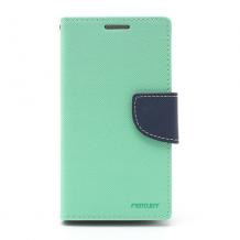 Кожен калъф Flip тефтер със стойка Mercury GOOSPERY Fancy Diary за HTC Desire 320 - синьо и зелено