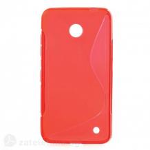 Силиконов калъф / гръб / TPU S-Line за Nokia Lumia 630 - червен
