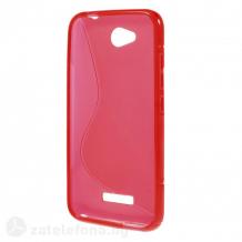 Силиконов калъф / гръб / TPU S-Line за HTC Desire 616 - червен