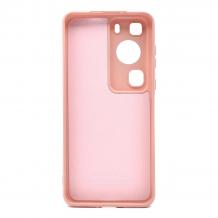 Силиконов калъф / гръб / кейс TPU Silicone Soft Cover case за Huawei P60 Pro - розов със защита за камерата