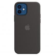 Оригинален гръб Silicone Cover за Apple iPhone 12 / 12 Pro 6.1" - черен / лого
