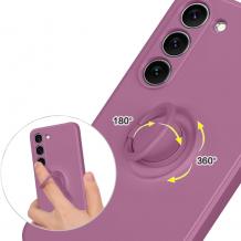 Силиконов твърд гръб TPU кейс / Case Magnetic Finger Ring Car Holder / за Samsung Galaxy A36 - Лилав