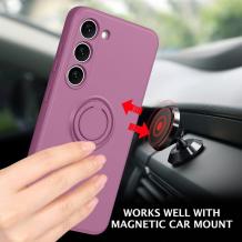 Силиконов твърд гръб TPU кейс / Case Magnetic Finger Ring Car Holder / за Samsung Galaxy A36 - Лилав