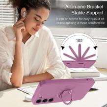 Силиконов твърд гръб TPU кейс / Case Magnetic Finger Ring Car Holder / за Samsung Galaxy A36 - Лилав