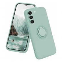 Силиконов твърд гръб TPU кейс / Case Magnetic Finger Ring Car Holder / за Samsung Galaxy A36 - Светлозелен