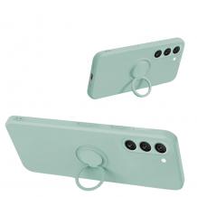 Силиконов твърд гръб TPU кейс / Case Magnetic Finger Ring Car Holder / за Samsung Galaxy A36 - Светлозелен