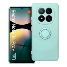 Силиконов твърд гръб TPU кейс / Case Magnetic Finger Ring Car Holder / за Xiaomi Redmi Note 14+ Plus - светлозелен