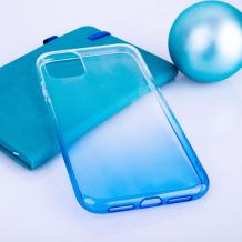 Силиконов калъф / гръб / TPU кейс Ombre Case за iPhone 13 Pro Max - преливащ / прозрачно и синьо