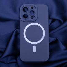 Силиконов калъф / гръб / MagSafe Case за Apple iPhone 14 (6.1) - тъмносин