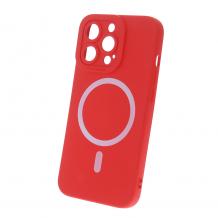 Силиконов калъф / гръб / Clear Case MagSafe за Apple iPhone 14 Pro (6.1) - червен